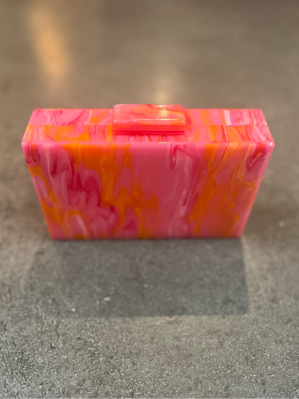 Pink & Orange Acrylic Box Clutch - Picture 4 of 4